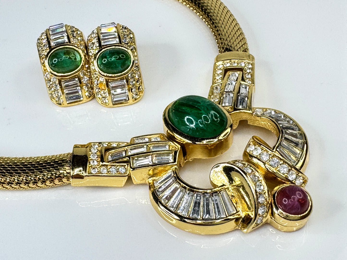 Vintage Christian Dior Necklace and Matching Earrings Set GS839
