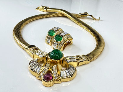 Vintage Christian Dior Necklace and Matching Earrings Set GS839