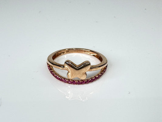 14K Rose Gold Ruby Solitaire Statement Ring  s7 2.6g JR1750