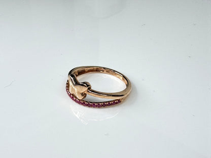 14K Rose Gold Ruby Solitaire Statement Ring  s7 2.6g JR1750