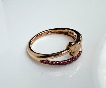 14K Rose Gold Ruby Solitaire Statement Ring  s7 2.6g JR1750