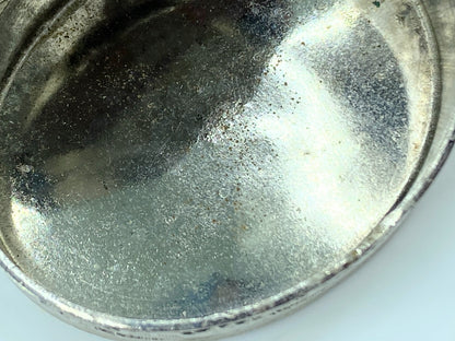 Art Deco Italian Sterling silver repousse hand chase feather oval trinket S58