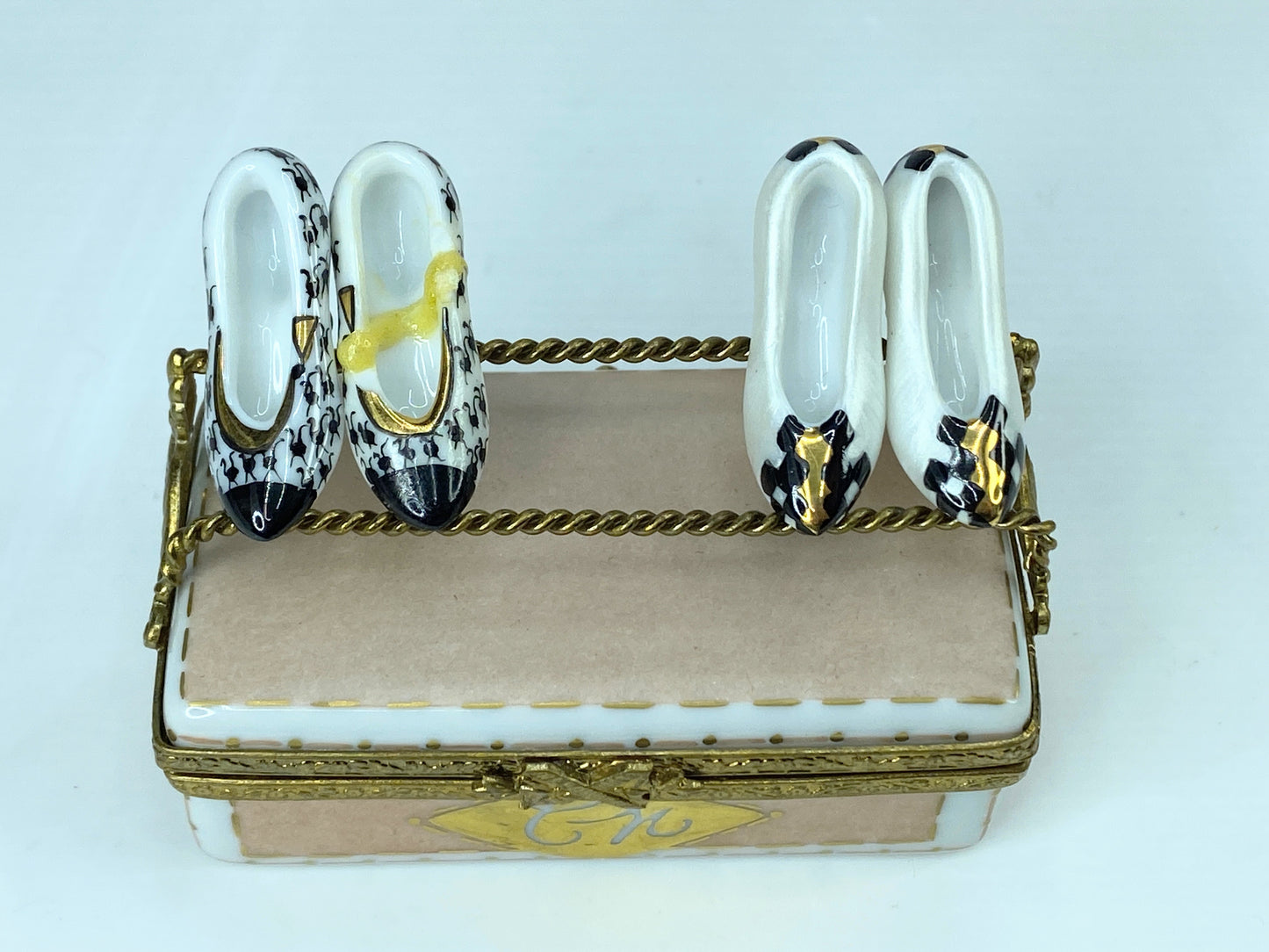 Designer Paris Shoe Case with Two Pairs of Shoes Limoges Box (Retired) A549