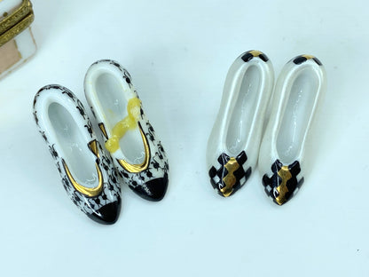 Designer Paris Shoe Case with Two Pairs of Shoes Limoges Box (Retired) A549