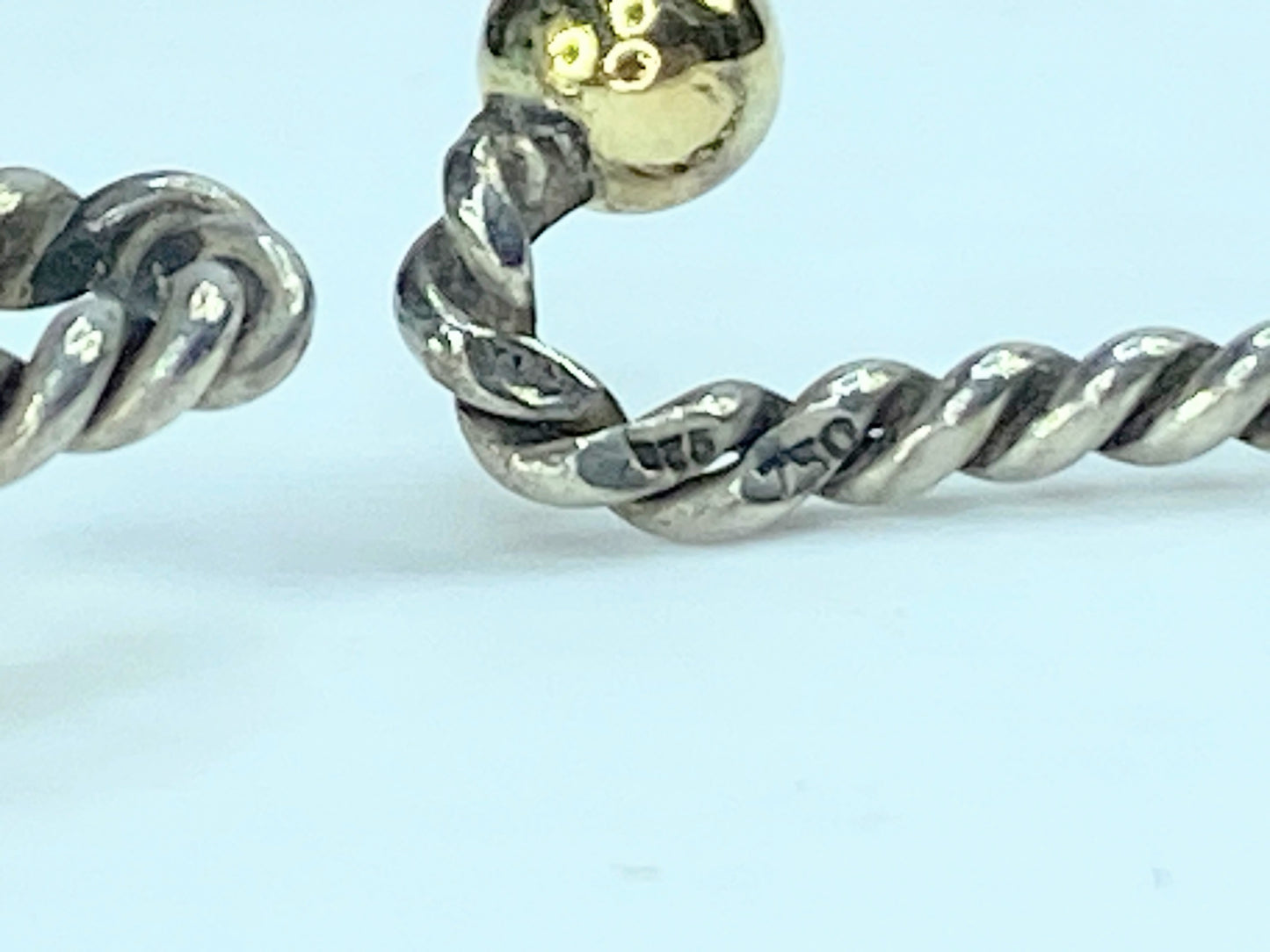 Tiffany & Co. 18ct Yellow Gold Sterling Twisted rope Hook Wire Bracelet JR9834