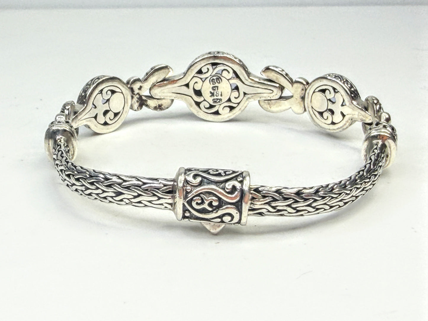 Vintage Barbara Bixby Sterling 18K Gold Iolite Bracelet JR1592