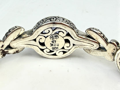 Vintage Barbara Bixby Sterling 18K Gold Iolite Bracelet JR1592