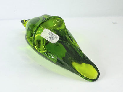 Baccarat Crystal Parrot transparent green hue 4" x 4" mint A507