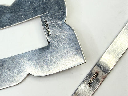 Vintage Southwestern Artisan Sterling Silver Handmade Hair Barrette SS335