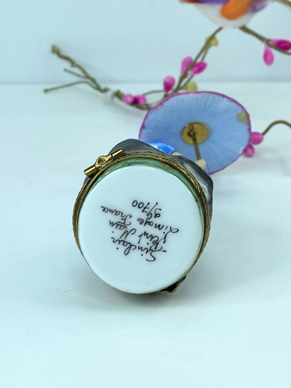 SinClaire Ltd Edit Limoges Blue Monet Parasol Box for Art Lovers A553