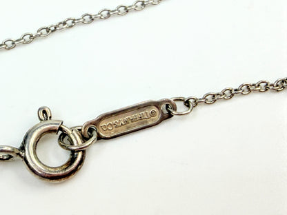 Vintage Tiffany & Co. Sterling Silver Blue Enamel Gift Box Pendant Necklace JR1595
