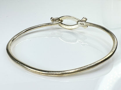 Sterling Silver Christian Fish Hook Bangle Bracelet 11.9g 6 3/4" JR1755