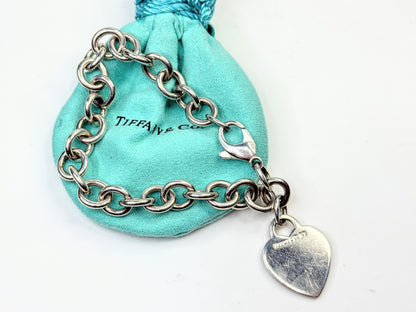 Vintage Tiffany & Co. Sterling Silver Blue Enamel Gift Box Pendant Necklace JR1595