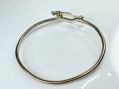 Sterling Silver Christian Fish Hook Bangle Bracelet 11.9g 6 3/4" JR1755