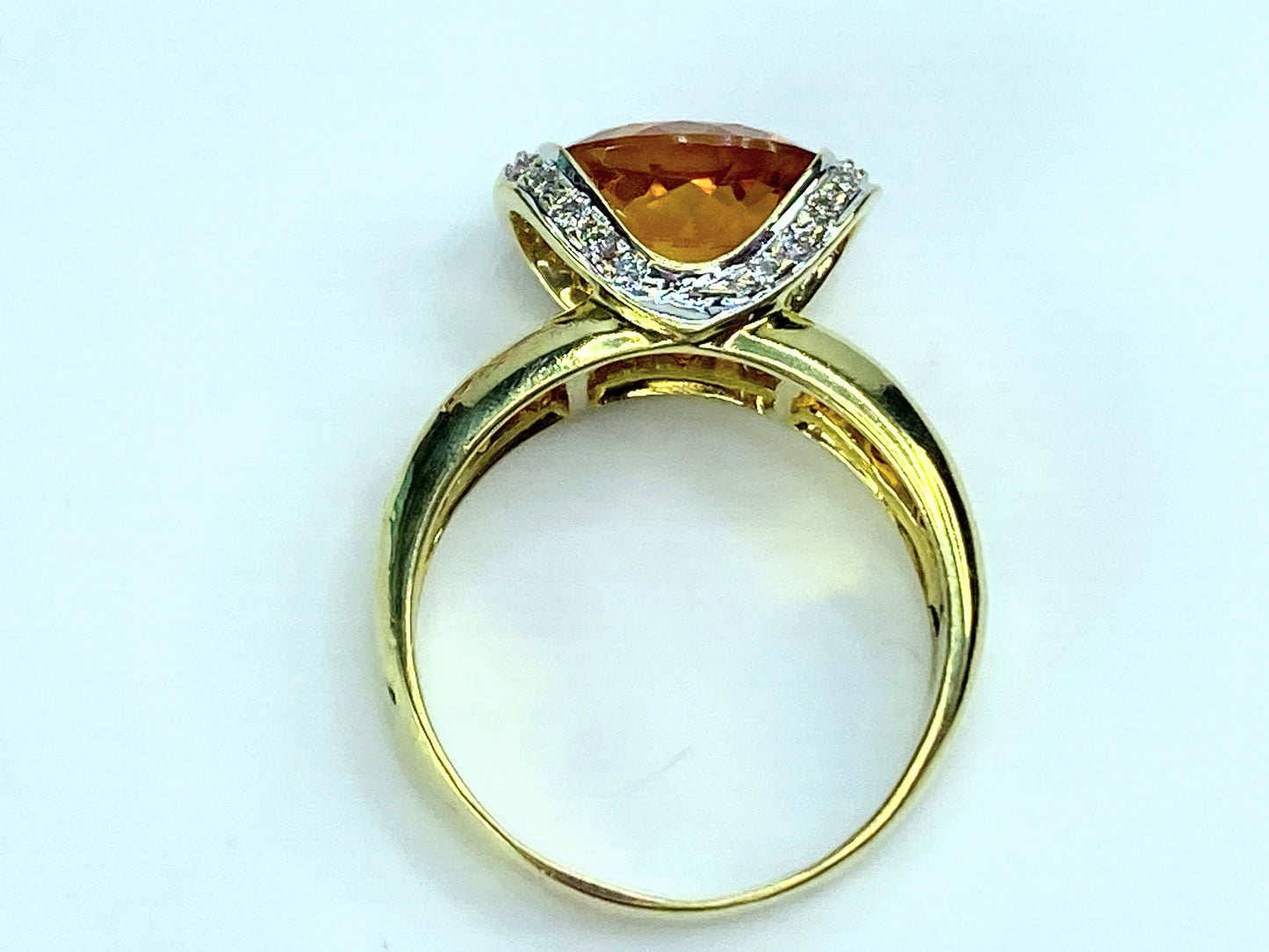 H Stern 5.05ct Oval cut Orange  Citrine Round Cut Diamond Ring in 18K s7 JR9931