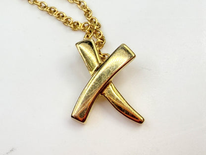 Vintage Tiffany & Co. 18K Gold Paloma Picasso X Pendant Necklace JR1597