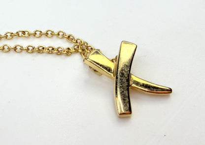 Vintage Tiffany & Co. 18K Gold Paloma Picasso X Pendant Necklace JR1597