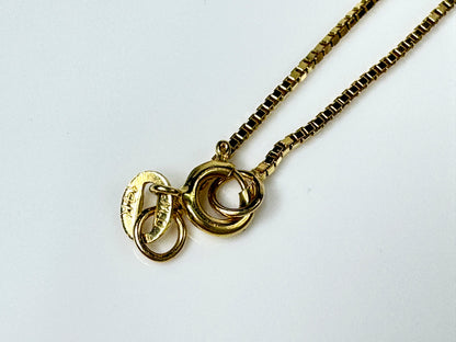 14K Two Tone Gold Diamond Pendant with 15.5 Inch Box Chain Necklace 3.8g JR1756