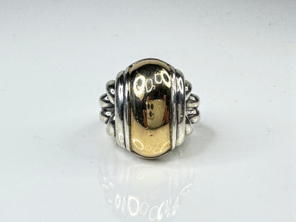 Sterling Silver & 14K Gold Dome Ring Size 4.5 19.4g JR1757