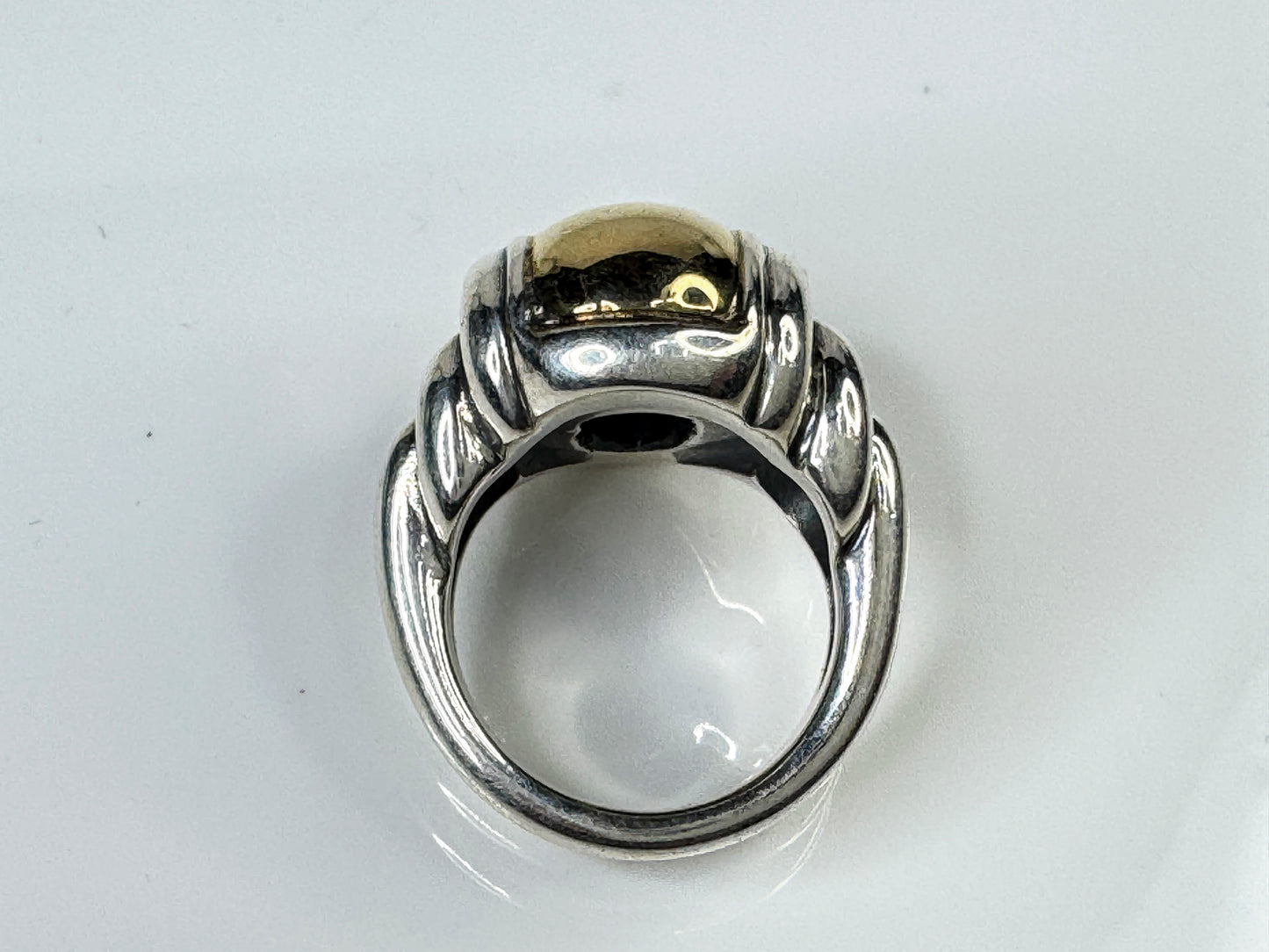 Sterling Silver & 14K Gold Dome Ring Size 4.5 19.4g JR1757