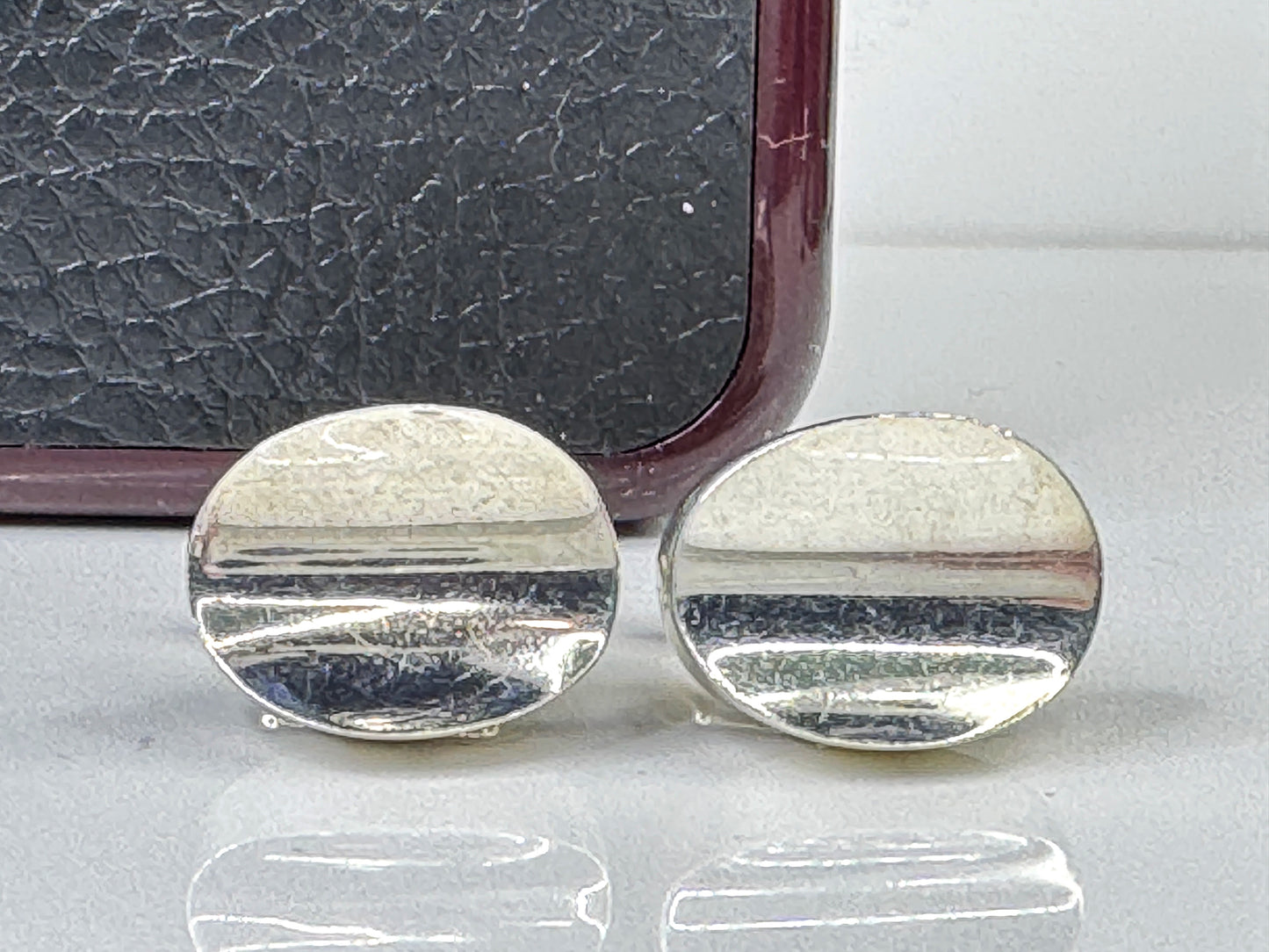 Vintage Modernist Sterling Silver 925 Hollow Cufflinks  17.1g SS428