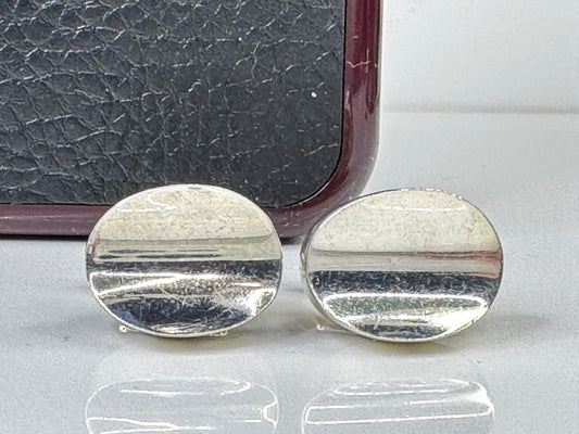 Vintage Modernist Sterling Silver 925 Hollow Cufflinks  17.1g SS428