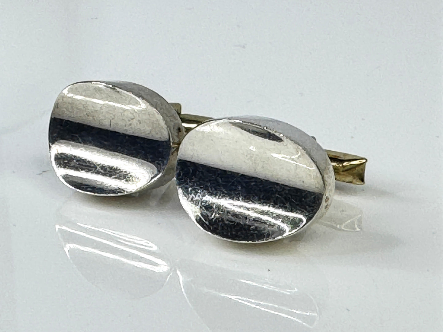 Vintage Modernist Sterling Silver 925 Hollow Cufflinks  17.1g SS428