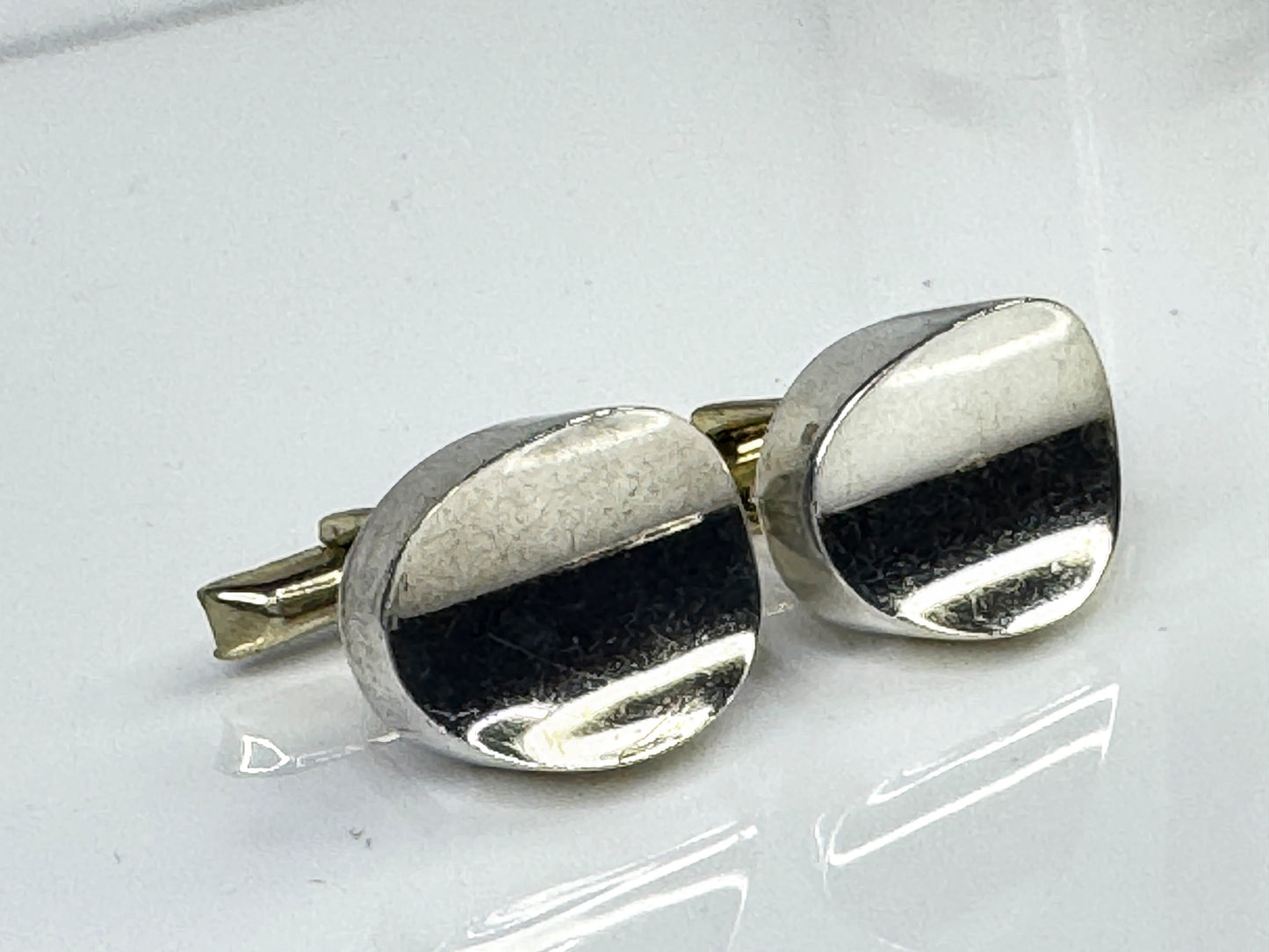 Vintage Modernist Sterling Silver 925 Hollow Cufflinks  17.1g SS428