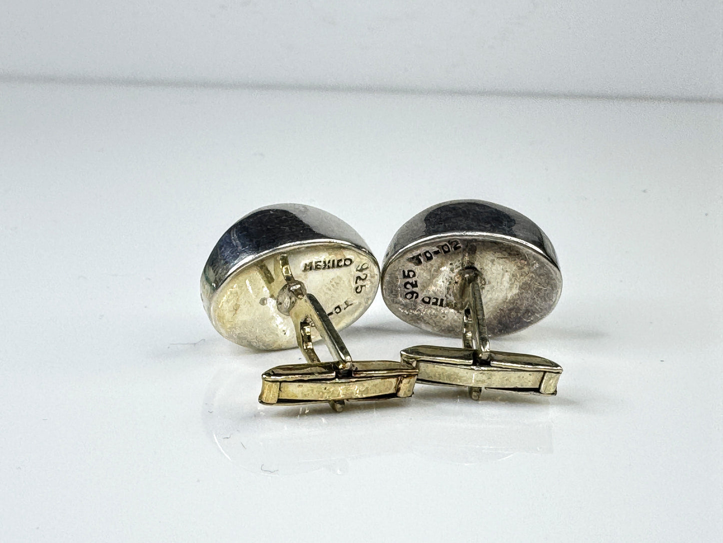 Vintage Modernist Sterling Silver 925 Hollow Cufflinks  17.1g SS428