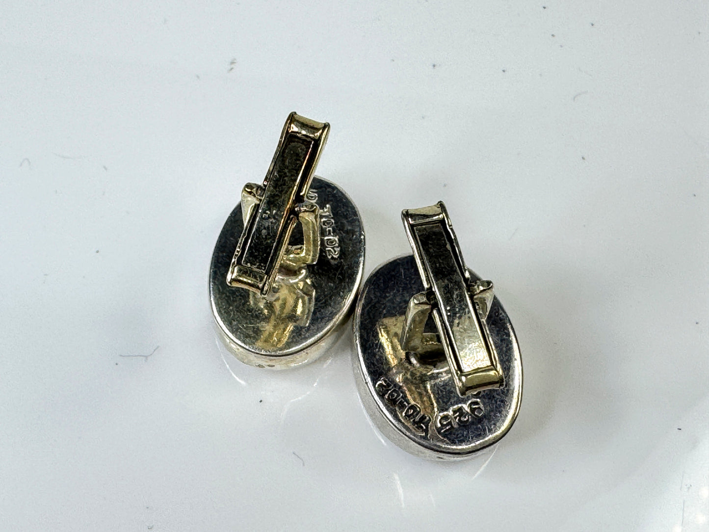 Vintage Modernist Sterling Silver 925 Hollow Cufflinks  17.1g SS428