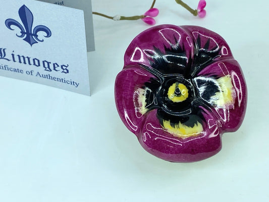 Signed TY Limoges vibrant purple and yellow patsy trinket box A557