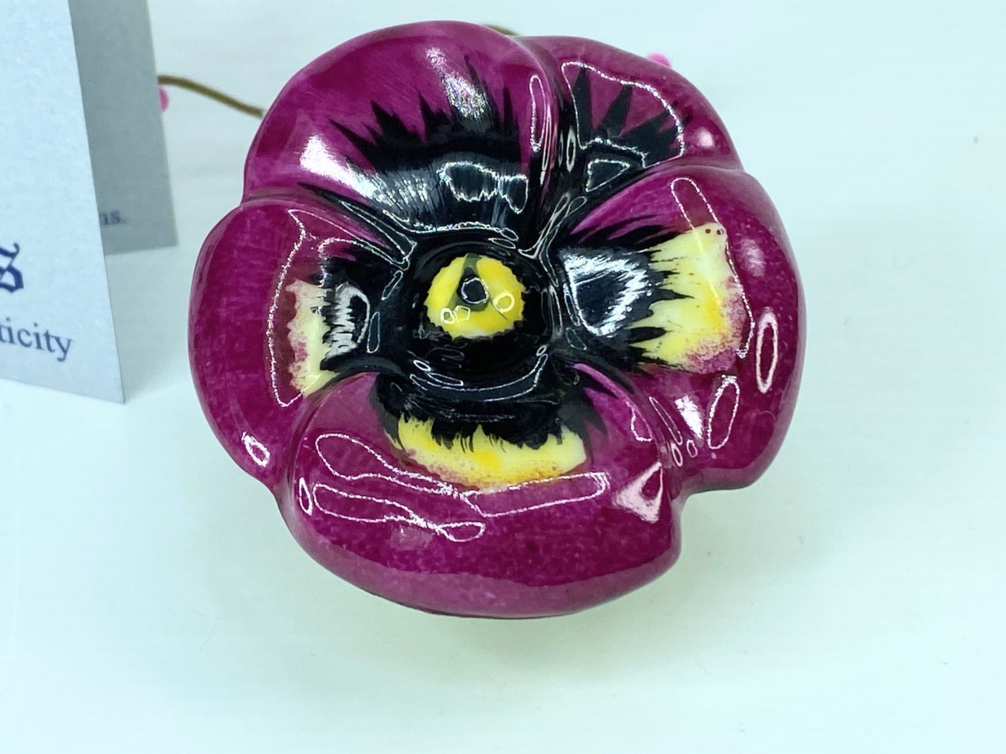 Signed TY Limoges vibrant purple and yellow patsy trinket box A557