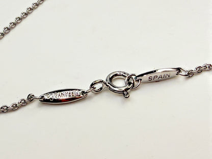 Tiffany & Co. Sterling Silver Blue Enamel Key Pendant Necklace 25" 2"x3/4"JR1599