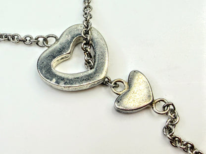 Vintage Tiffany & Co Sterling Silver 10-Heart Station Lariat Necklace JR1600