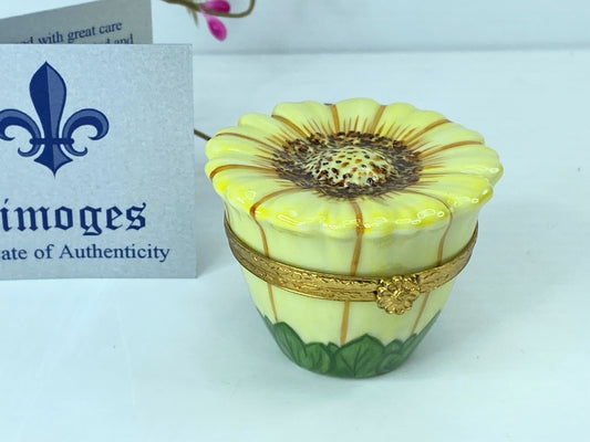 Limited Edition Artoria Limoges Garden Collectible Sunflower trinket A558