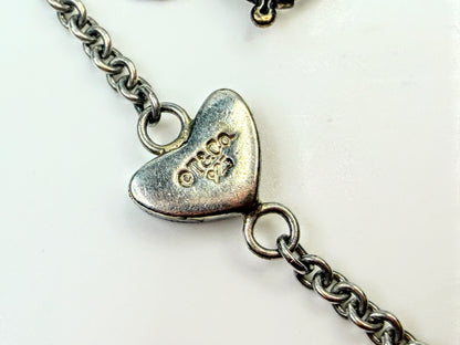 Vintage Tiffany & Co Sterling Silver 10-Heart Station Lariat Necklace JR1600