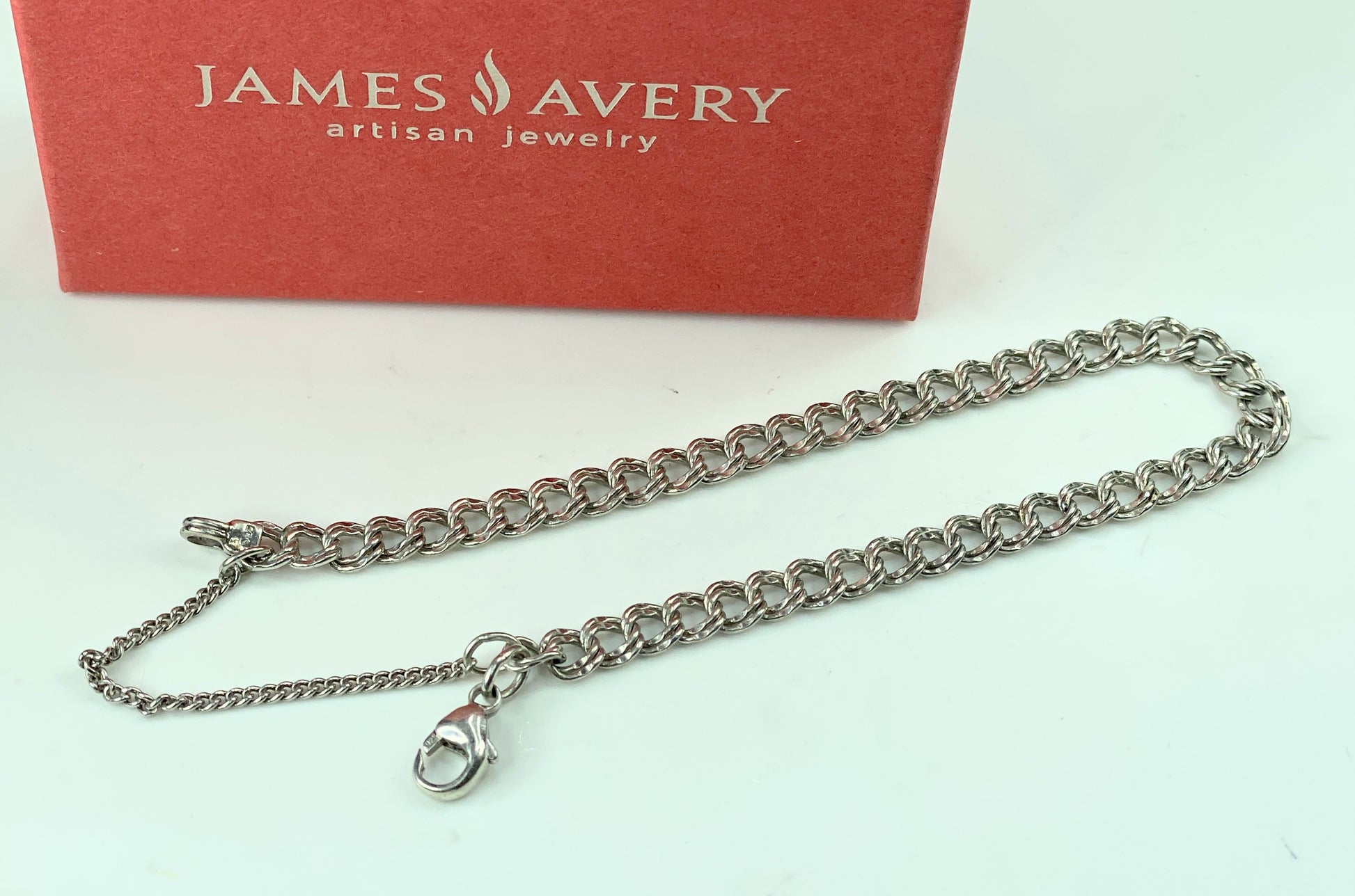 James Avery sterling silver double link charm bracelet 7 3/4" 6.7g JR566