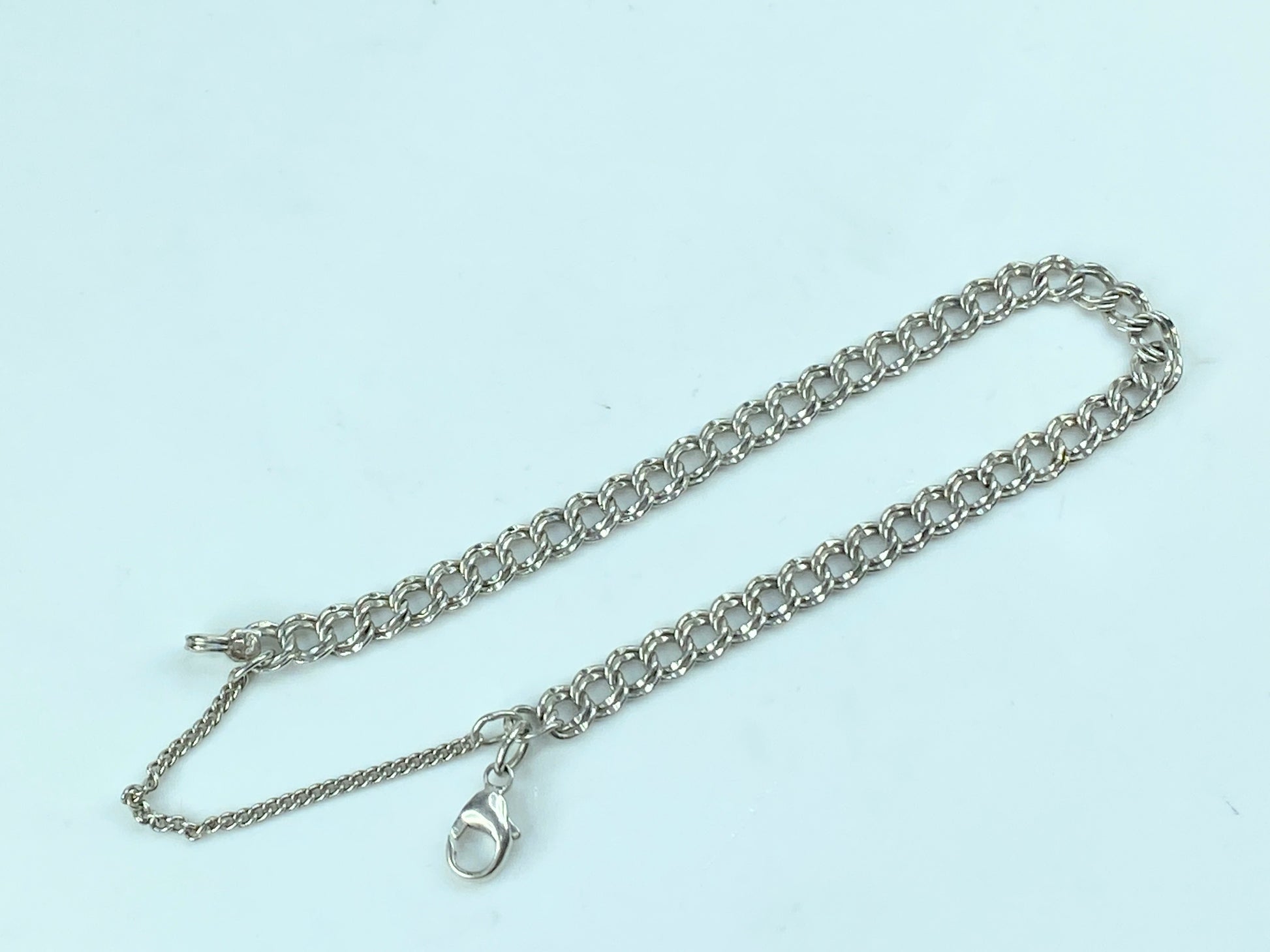 James Avery sterling silver double link charm bracelet 7 3/4" 6.7g JR566