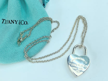 iffany & Co Sterling 925 Return to Tiffany Heart w/Key Rubedo Necklace JR9919