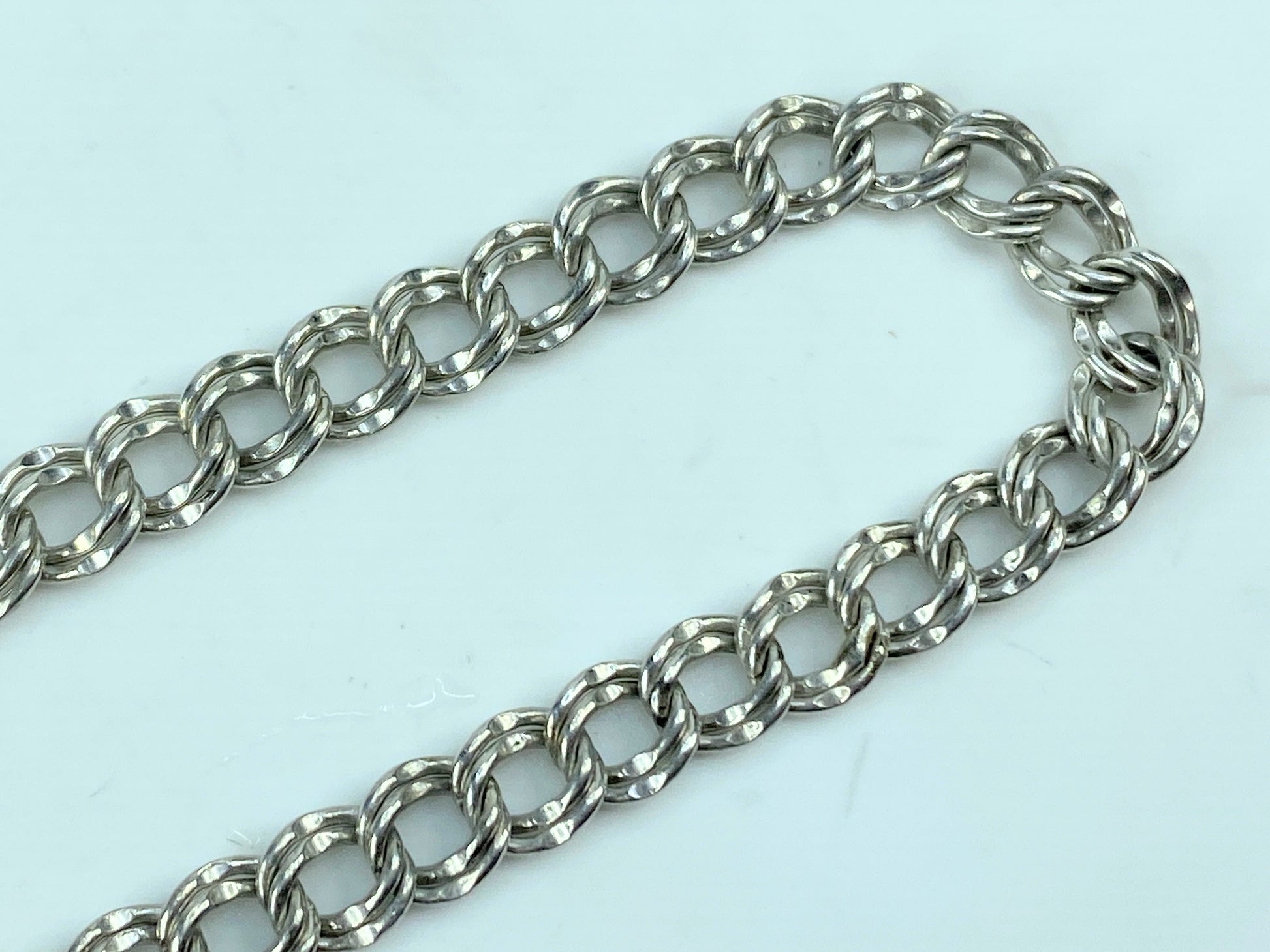 James Avery sterling silver double link charm bracelet 7 3/4" 6.7g JR566