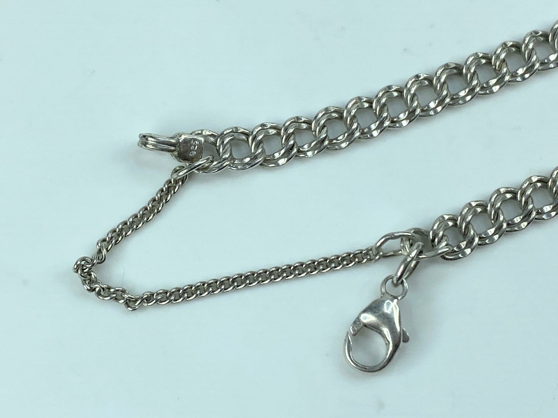 James Avery sterling silver double link charm bracelet 7 3/4" 6.7g JR566