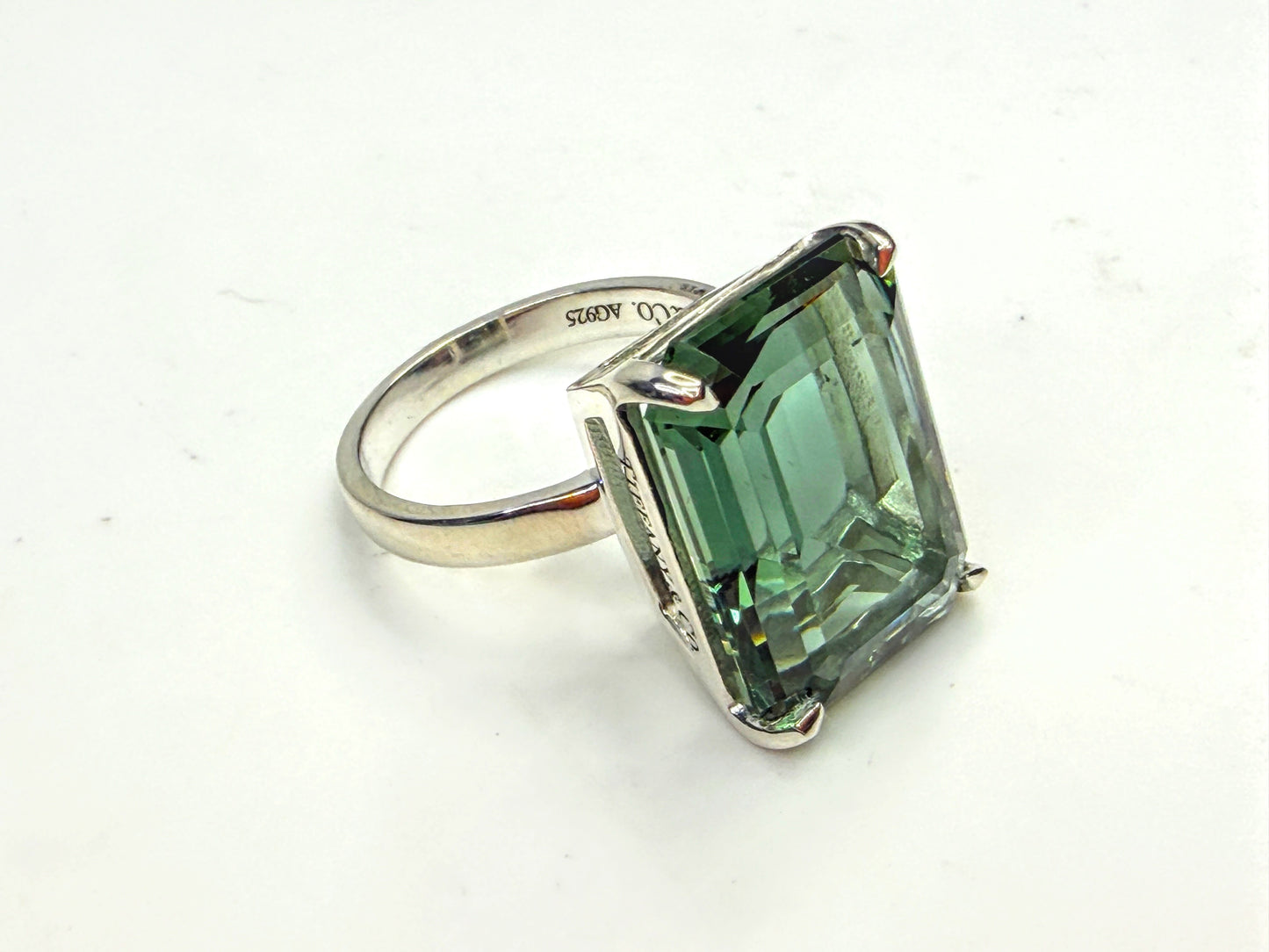 Vintage Tiffany & Co. Sterling Silver Sparklers Prasiolite Ring JR1604