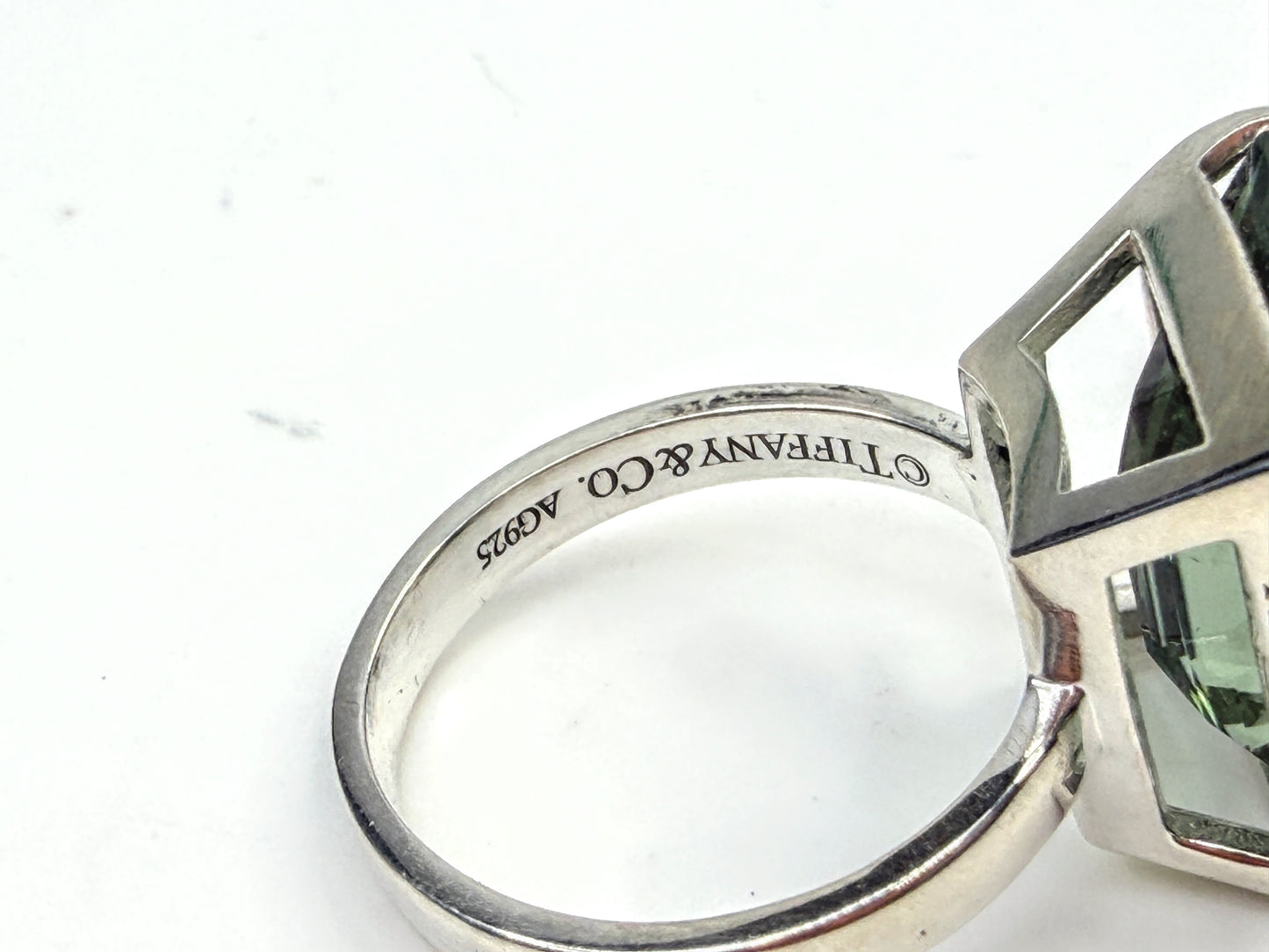 Vintage Tiffany & Co. Sterling Silver Sparklers Prasiolite Ring JR1604