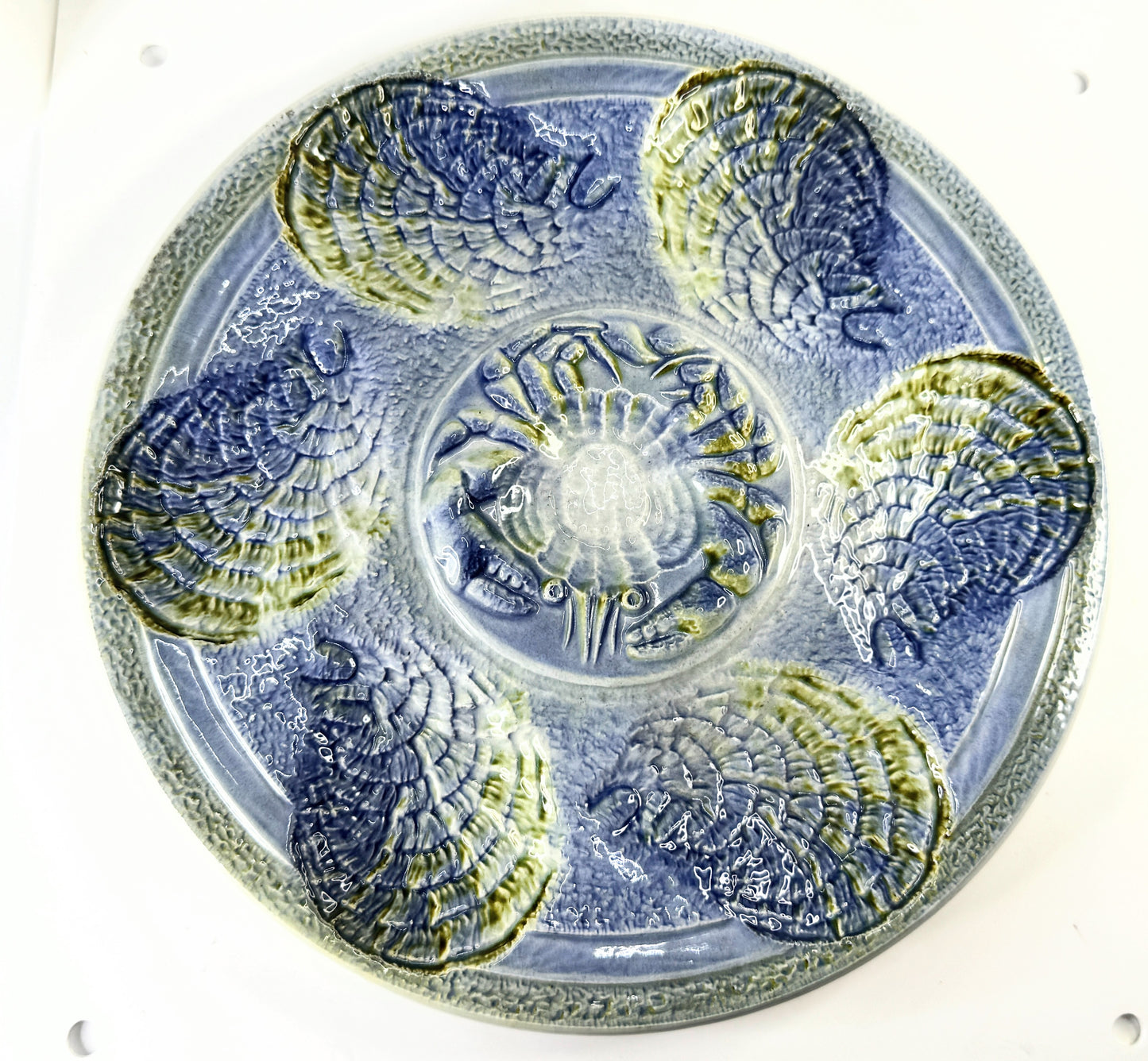 French Oyster Seafood Cockquilles Plates Porcelain Faience Sarreguemine A475