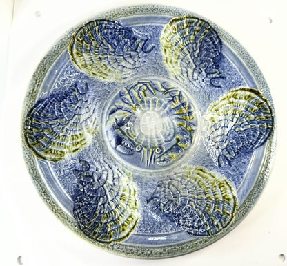 French Oyster Seafood Cockquilles Plates Porcelain Faience Sarreguemine A475