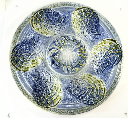 French Oyster Seafood Cockquilles Plates Porcelain Faience Sarreguemine A475
