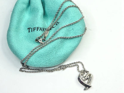 Vintage Tiffany & Co Paloma Picasso Love Heart Pendant Necklace 18" JR1605