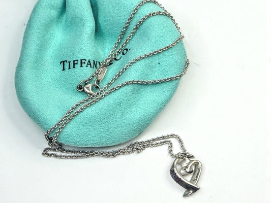 Vintage Tiffany & Co Paloma Picasso Love Heart Pendant Necklace 18" JR1605