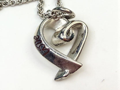 Vintage Tiffany & Co Paloma Picasso Love Heart Pendant Necklace 18" JR1605