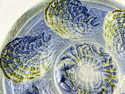 French Oyster Seafood Cockquilles Plates Porcelain Faience Sarreguemine A475